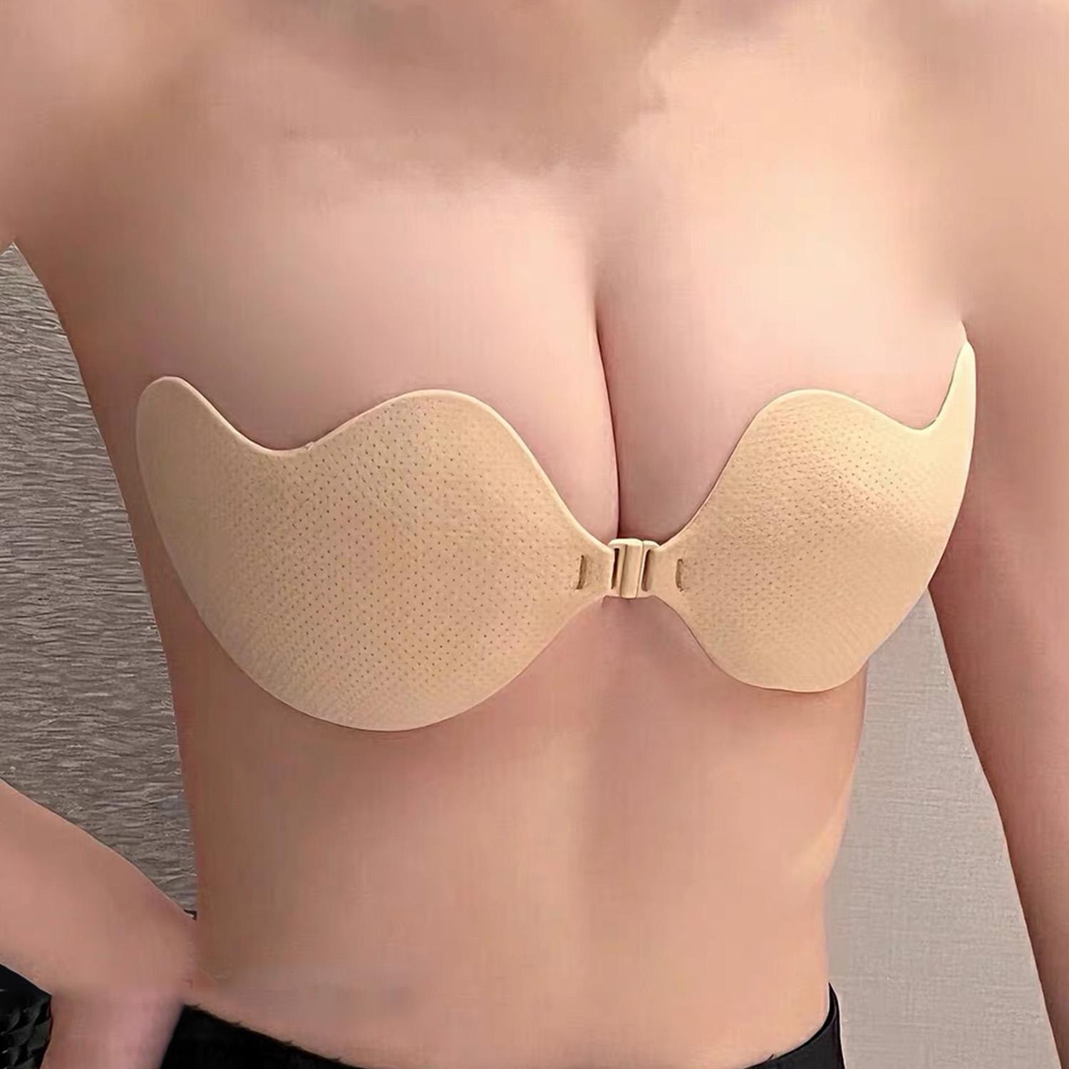 女性用バックレスインビジブルプッシュアップブラ、ストラップレ - Push Up Bra Silicone のレビューと価格