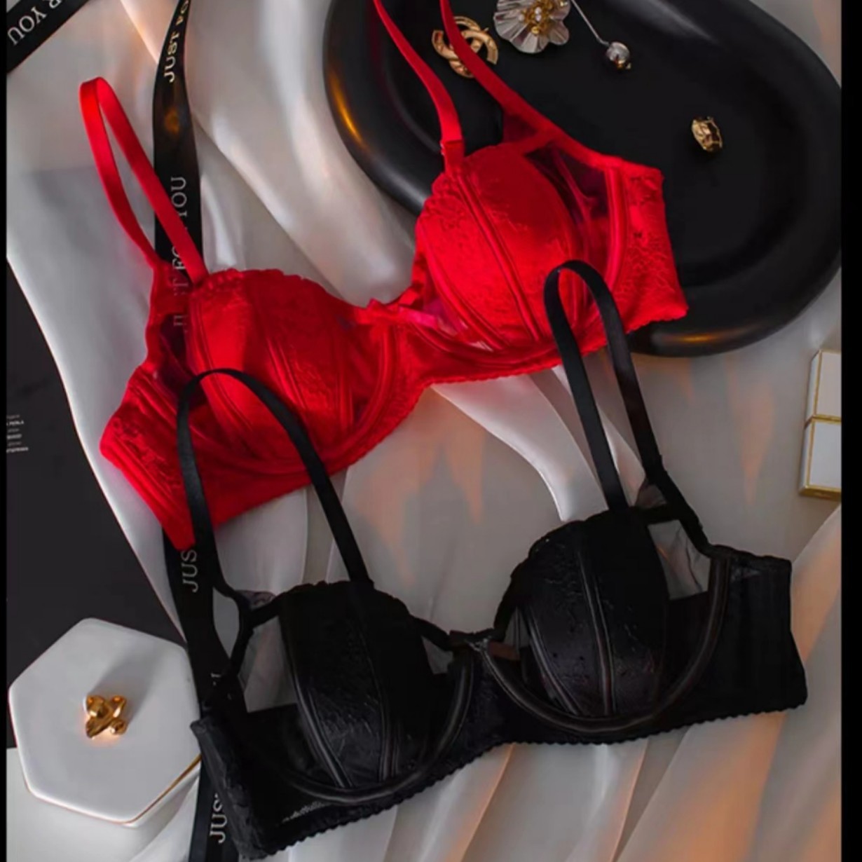 2025年新作 フランス風セクシーレース下着 レディース シ - Sheer Bra Lace のレビューと価格
