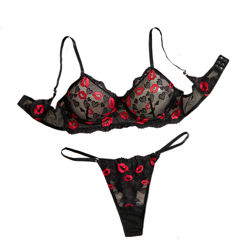 透明レース下着セクシーランジェリーセット レディース誘惑ブラ - Sheer Bra Lace のレビューと価格