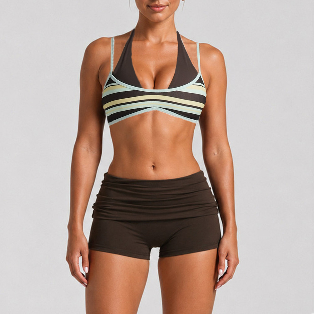 パッド入り レディース ドット柄 ホルターネック ダブルスト - Sports Bra Racerback のレビューと価格