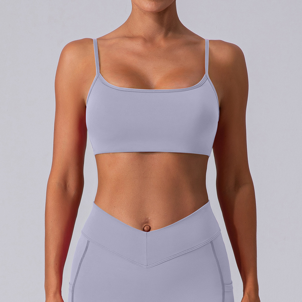 女性スポーツブラ耐衝撃フィットネストップスプッシュアップクロ - Sports Bra Racerback のレビューと価格