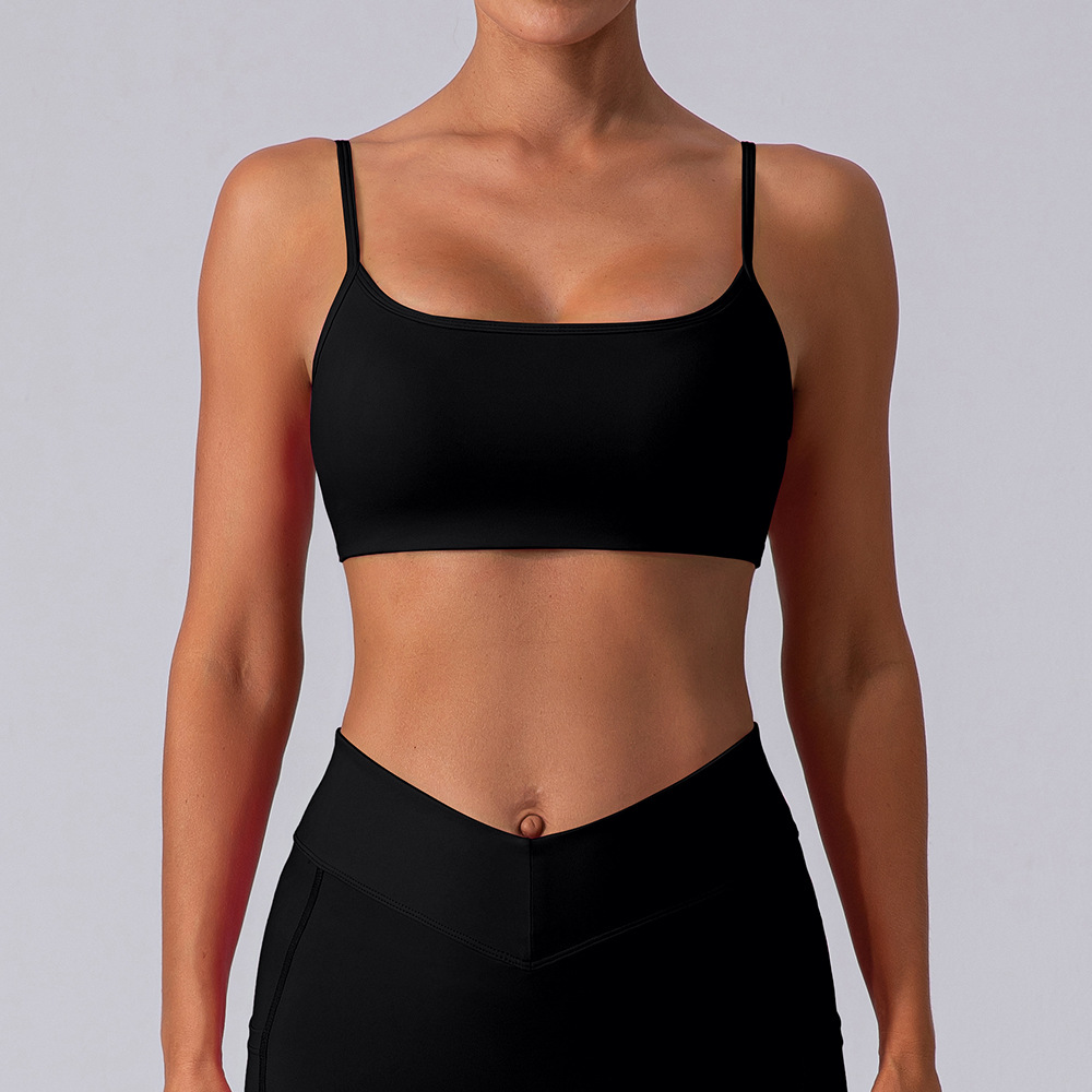女性スポーツブラ耐衝撃フィットネストップスプッシュアップクロ - Sports Bra Racerback のレビューと価格