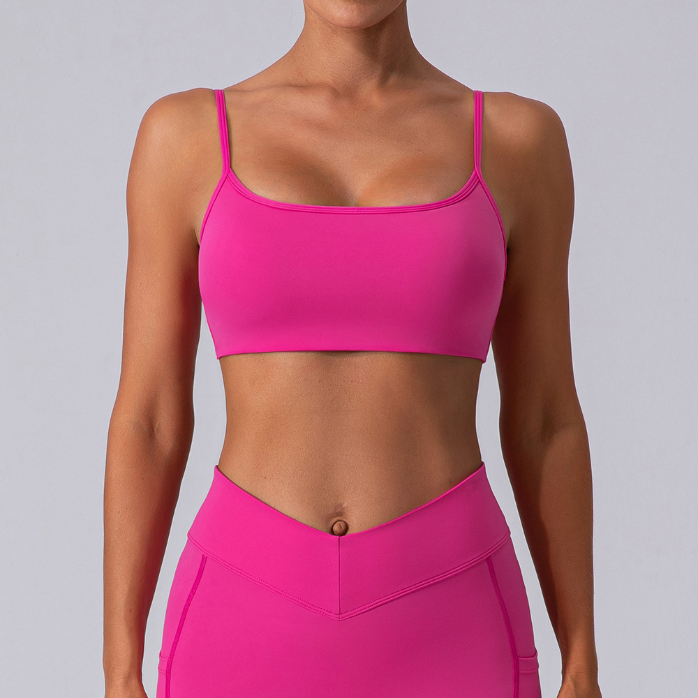 女性スポーツブラ耐衝撃フィットネストップスプッシュアップクロ - Sports Bra Racerback のレビューと価格